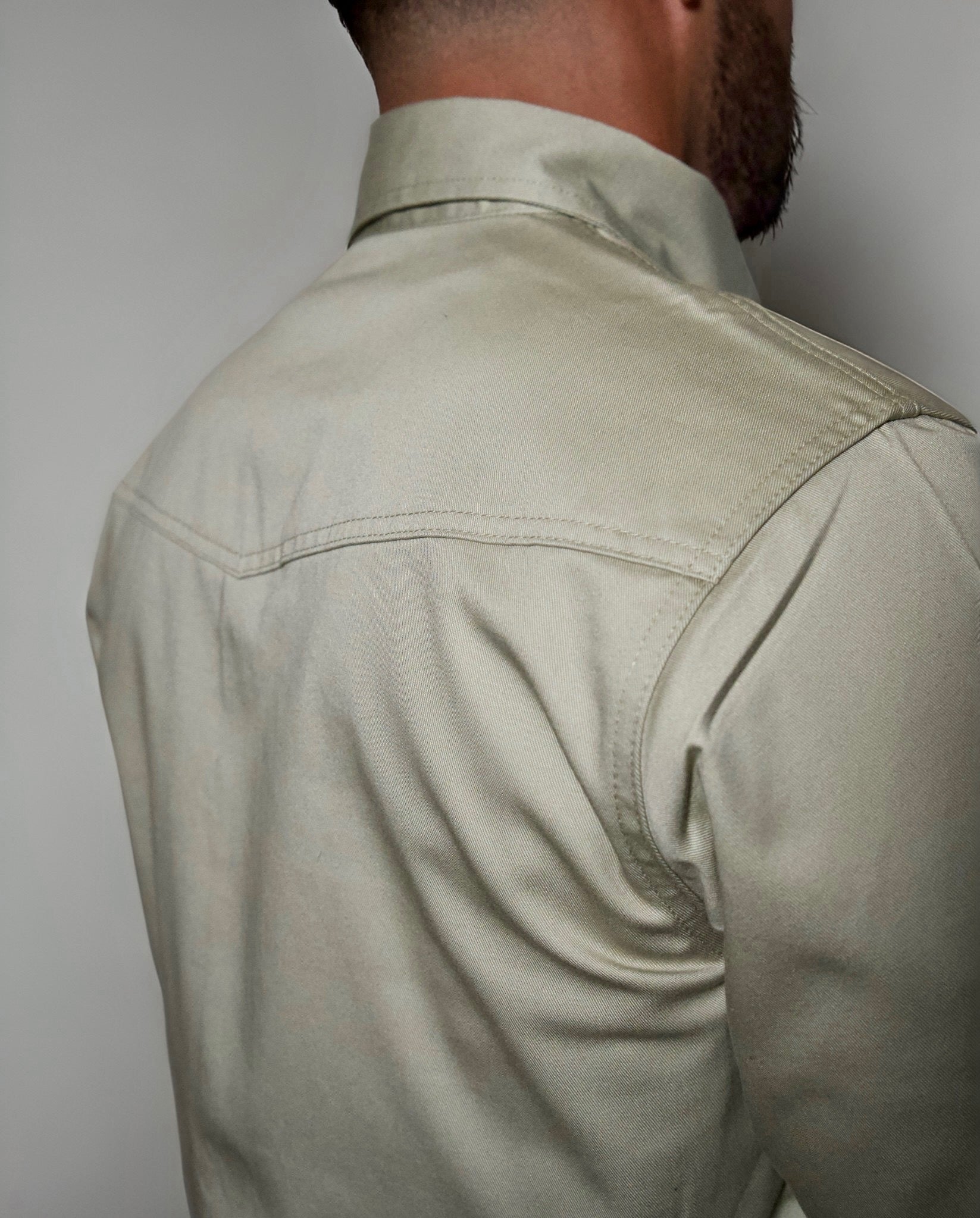 FR Western Style Pearl Snap - Khaki